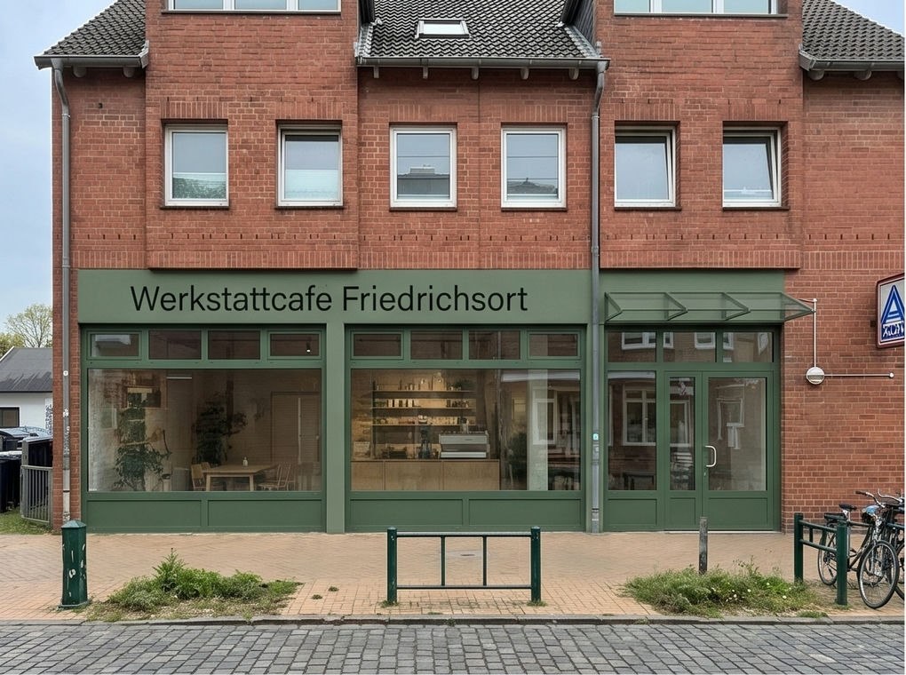 Konzeptvisualisierung der Schaufensterfront zur Straße mit neuem Eingang
